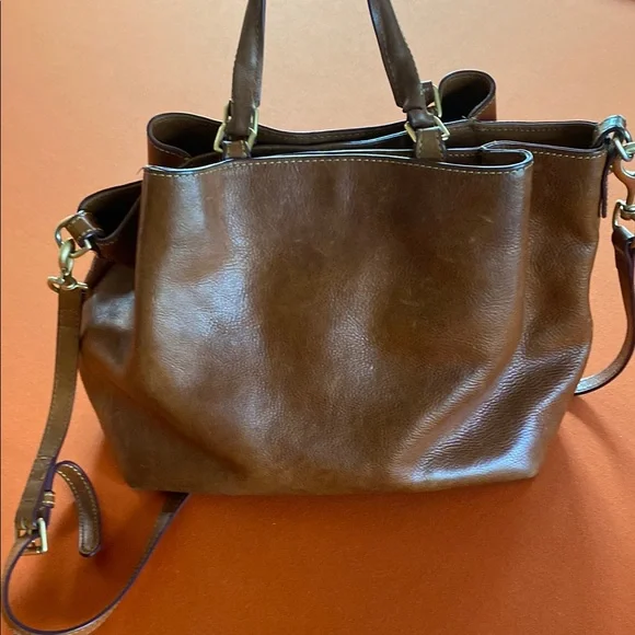 Dooney and Bourke florentine Barlow Leather satchel with Adjustable Strap - Picture 3 of 7